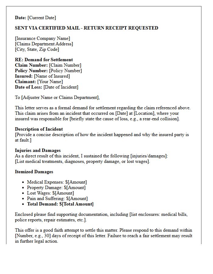 Insurance Carrier Demand Letter