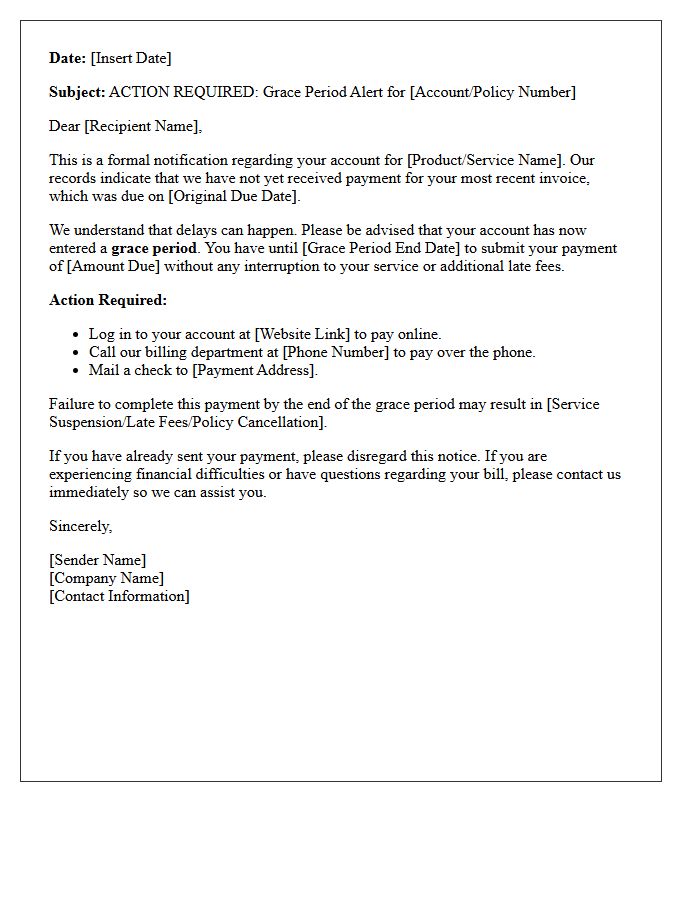 Action Required Grace Period Alert Letter