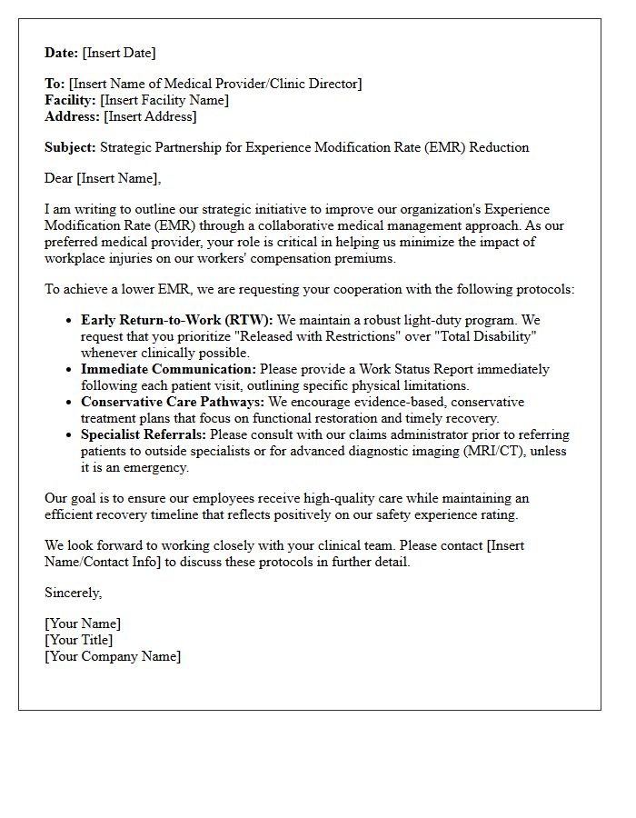 Medical Provider Experience Modifier Reduction Strategy Letter