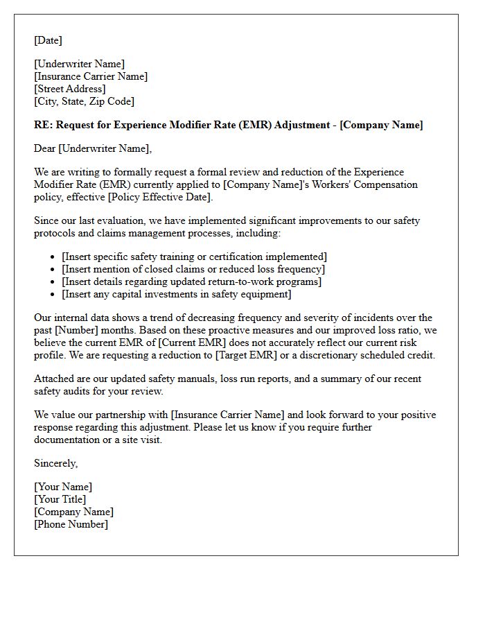Carrier Negotiation Experience Modifier Reduction Letter