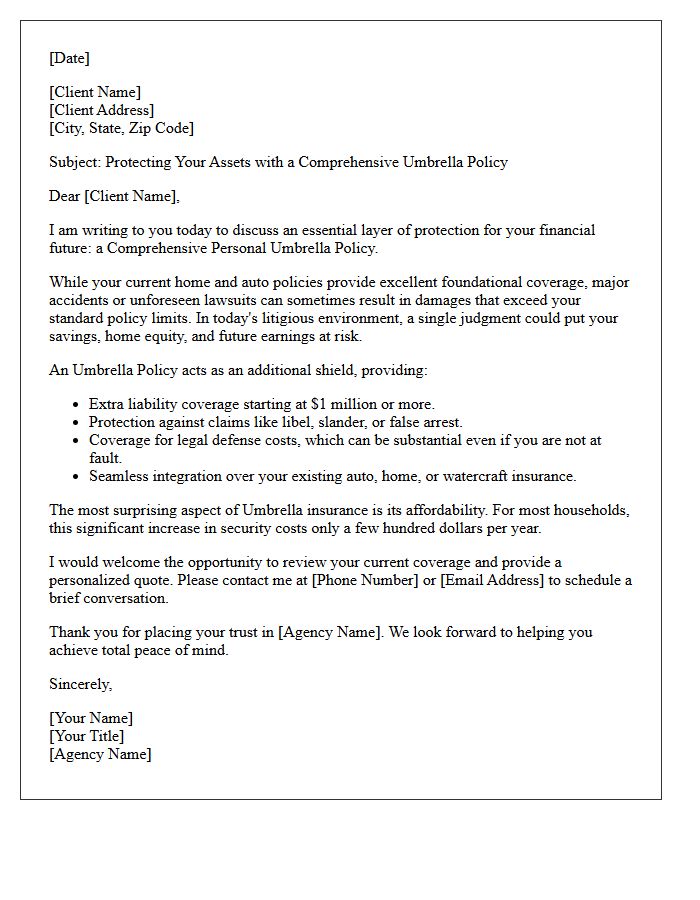 Comprehensive Umbrella Policy Introduction Letter