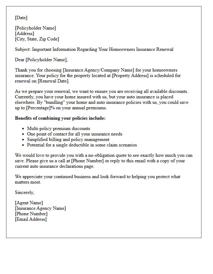 Homeowner Policy Renewal Auto Cross-Sell Letter