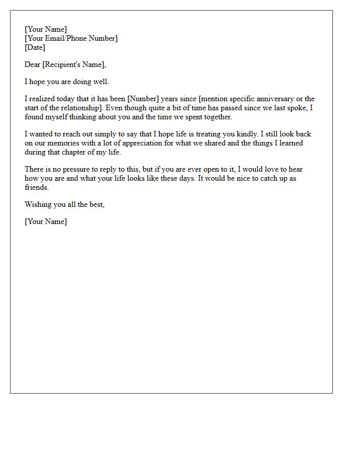 Past Relationship Anniversary Reconnection Letter
