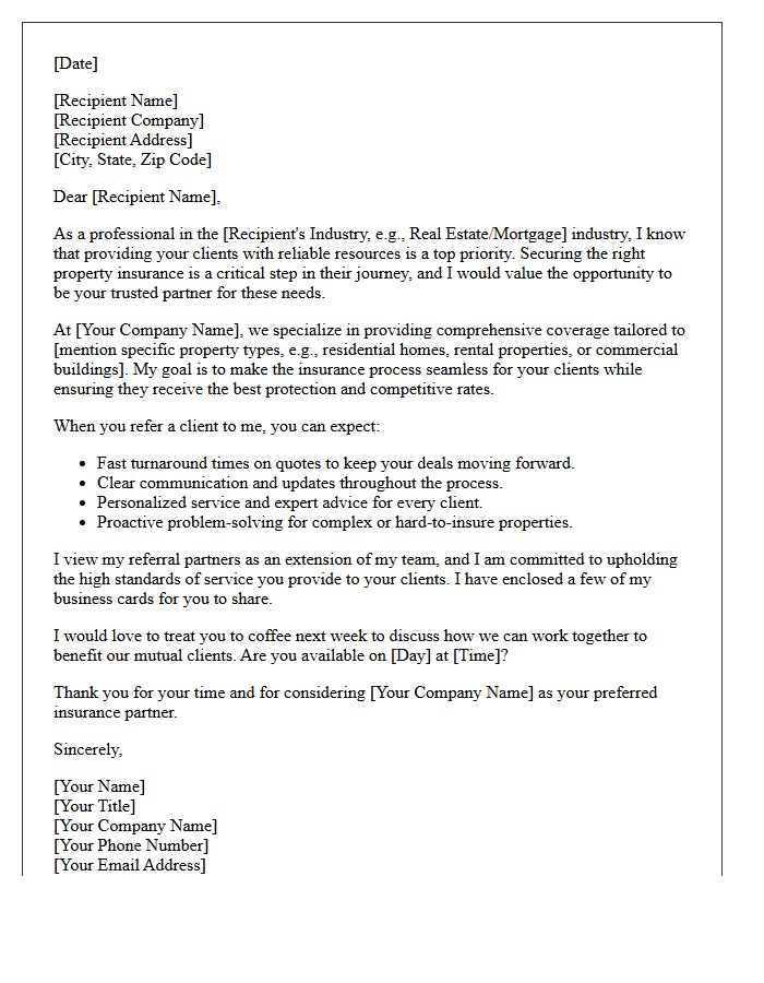 Trusted Property Insurance Referral Partner Letter
