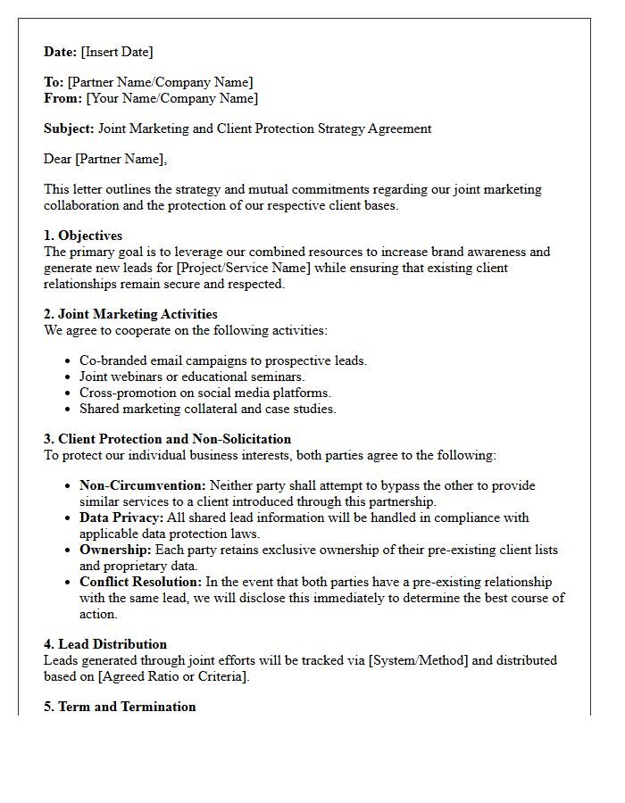 Joint Marketing and Client Protection Strategy Letter