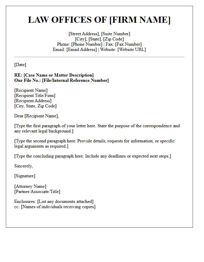 Law Firm Letterhead And Contact Information