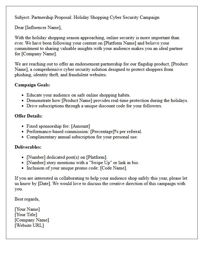 Holiday Shopping Cyber Security Endorsement Offer Letter