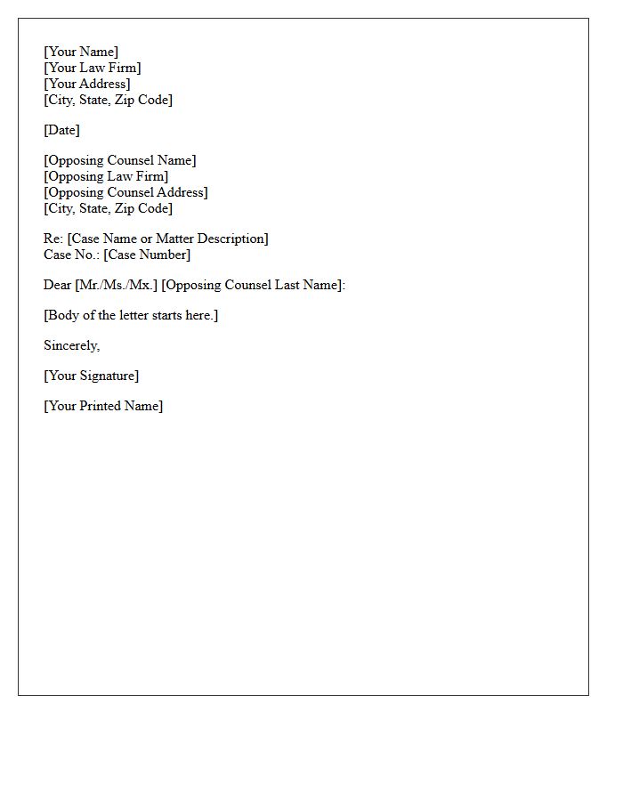 Formal Letter Salutation To Opposing Counsel