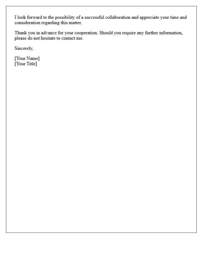 Formal Letter Closing And Expression Of Anticipated Cooperation