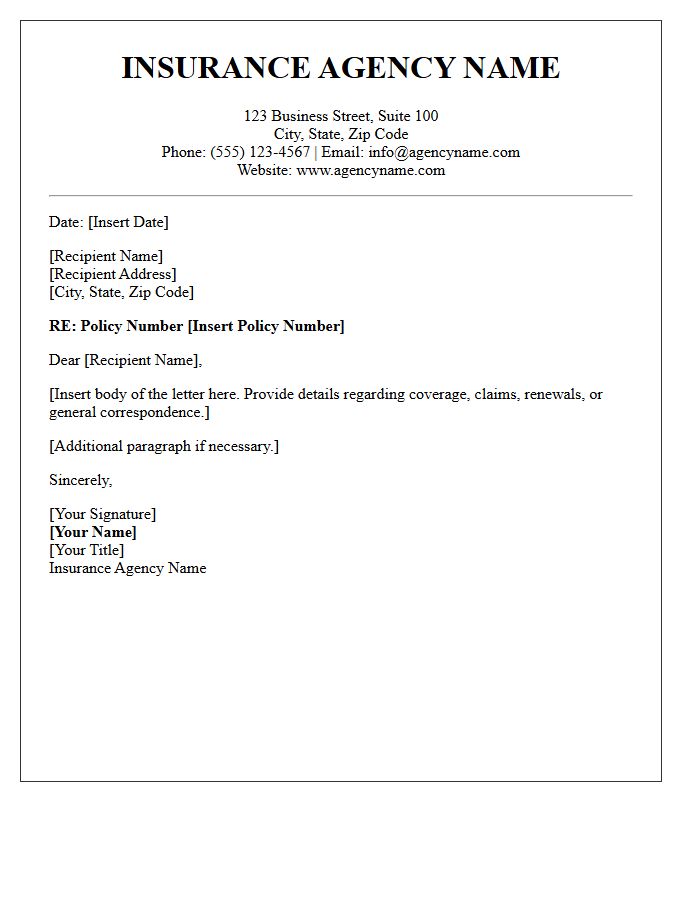 Insurance Agency Letterhead