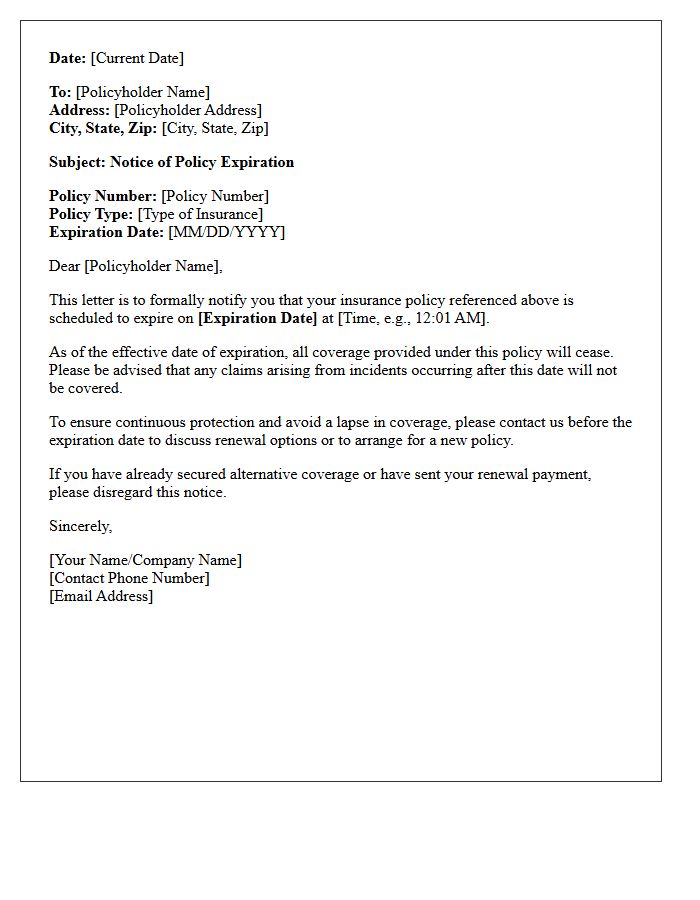 Effective Date of Policy Expiration