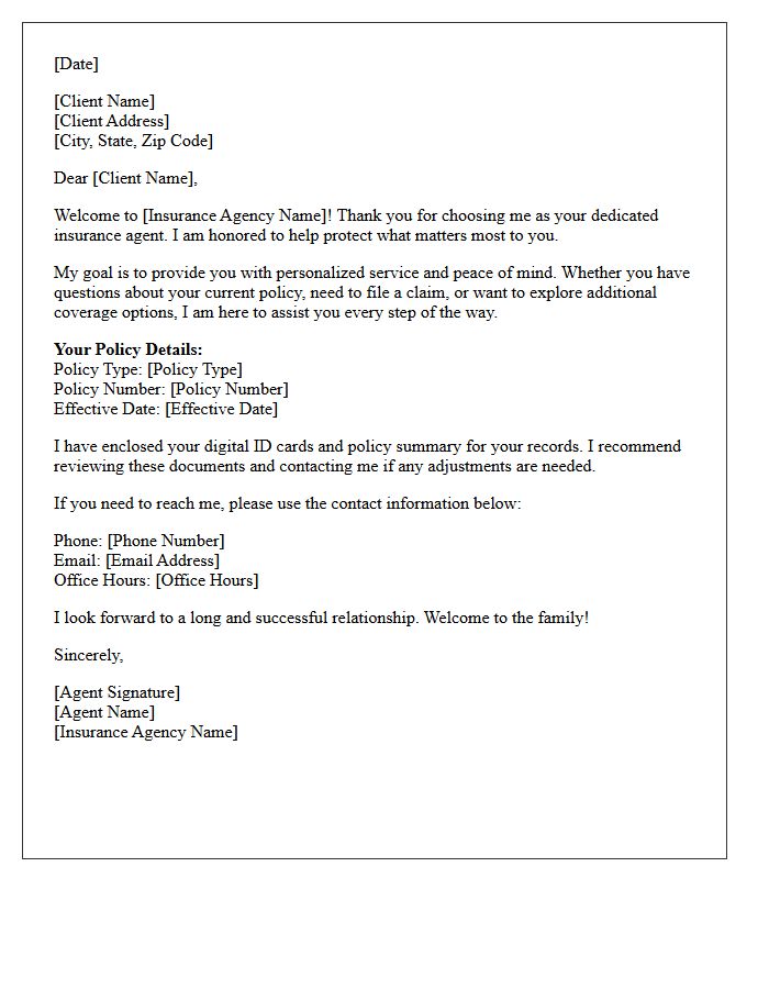 Welcome Letter From Your Dedicated Insurance Agent