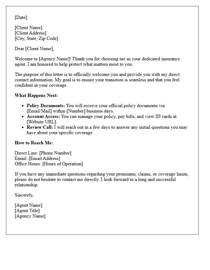 Client Onboarding Letter From Your Dedicated Insurance Agent