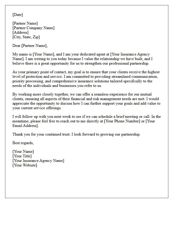Agency Partnership Letter From Your Dedicated Insurance Agent