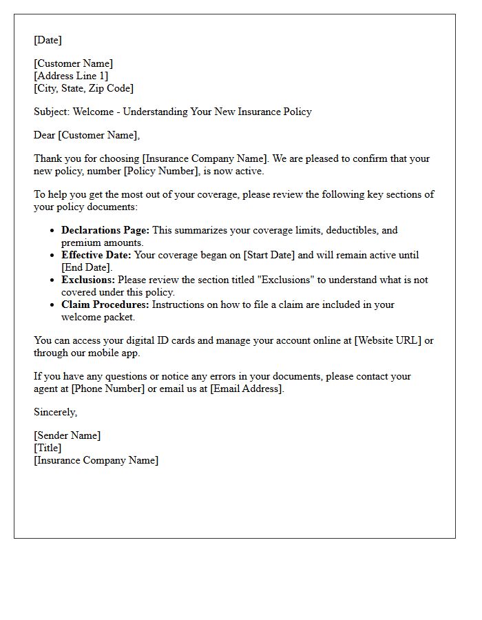 Understanding Your New Insurance Policy Letter