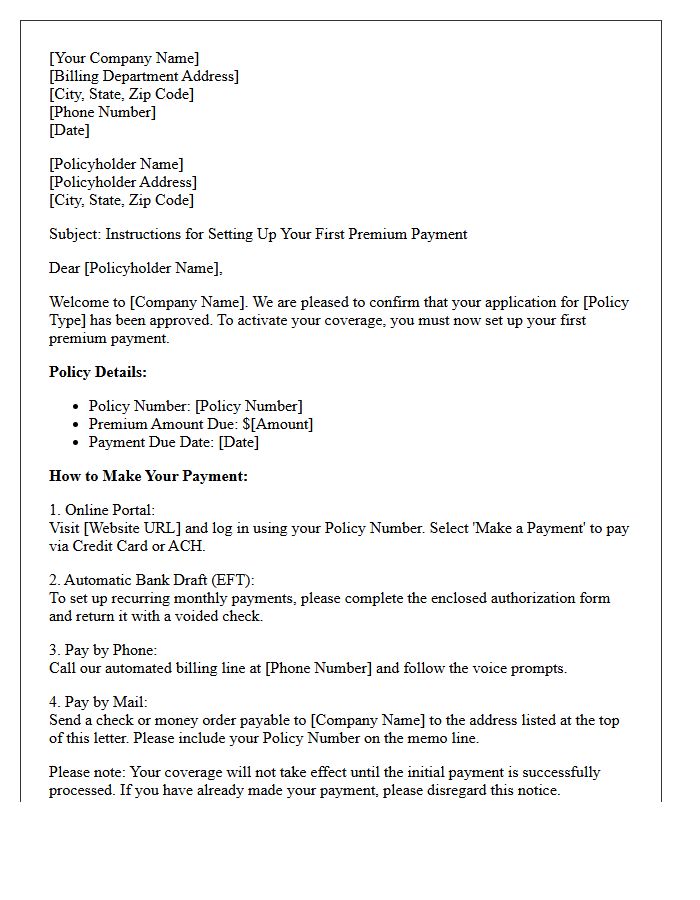 Setting Up Your First Premium Payment Letter