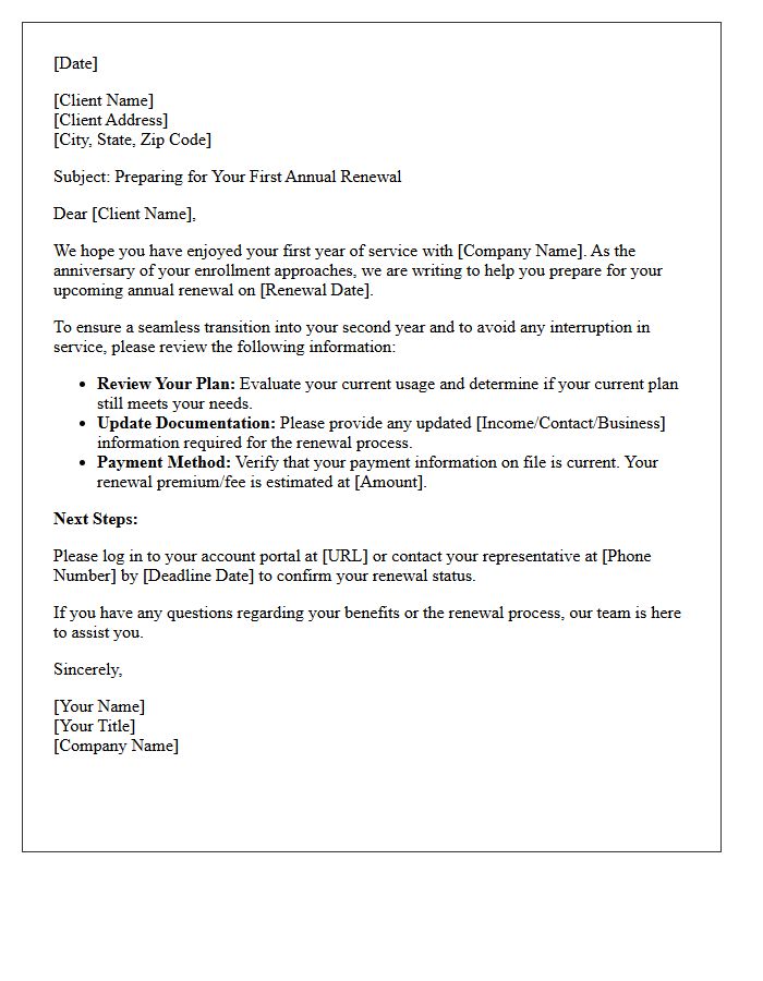Preparing For Your First Annual Renewal Letter