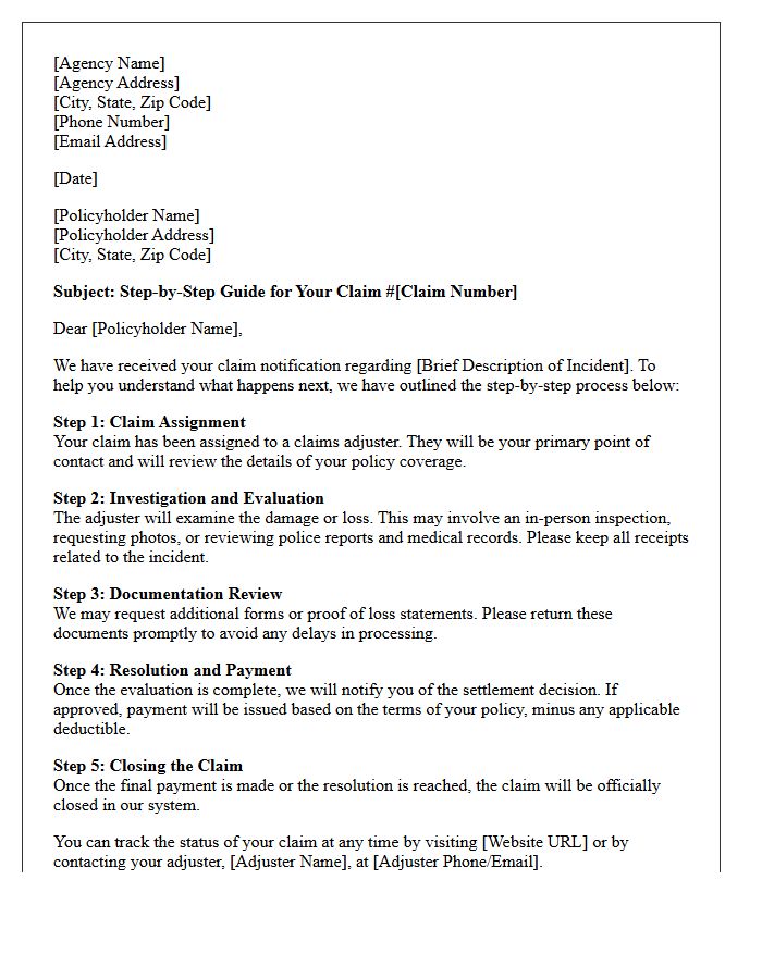General Agency Step-by-Step Claim Process Letter