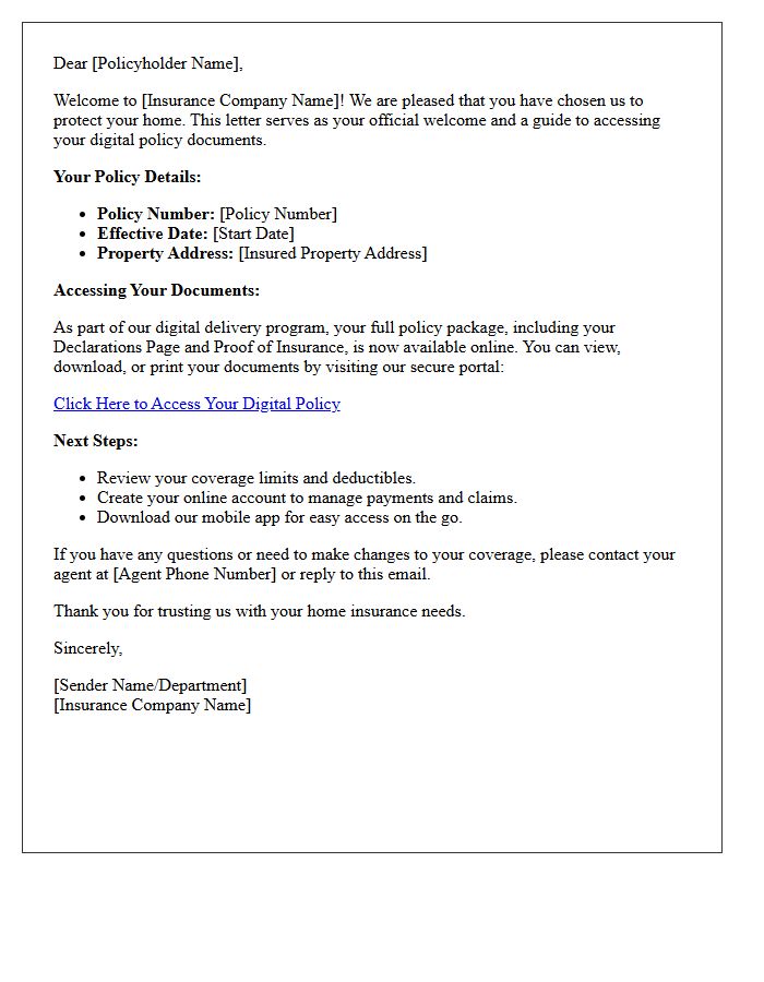 Digital Delivery Welcome To Your New Homeowners Policy Letter