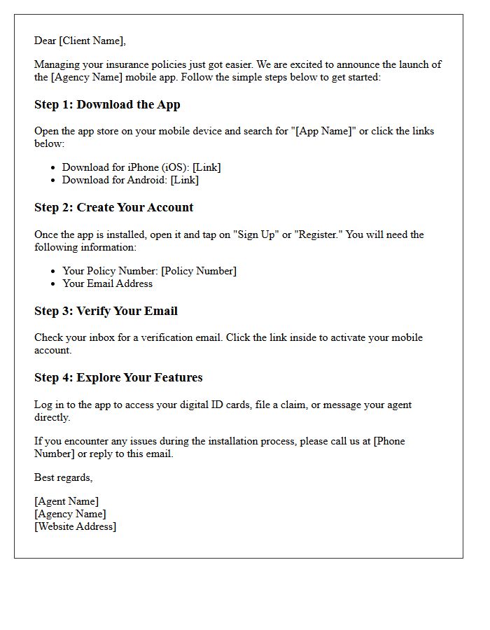 Step-by-Step Guide Letter for Installing Our Insurance Agency App