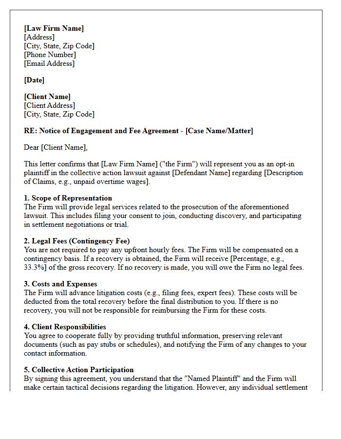 Opt-In Plaintiff Engagement Letter