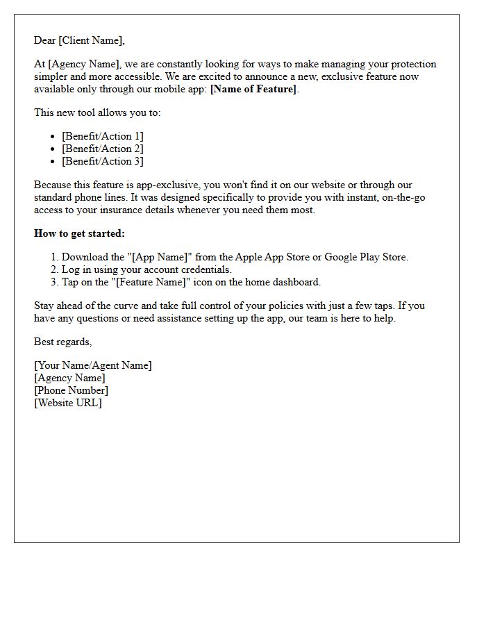 Exclusive App-Only Feature Letter for Our Insurance Agency Clients