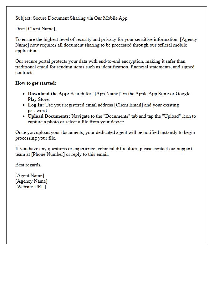 Secure Document Sharing Letter Using Our Agency Mobile App