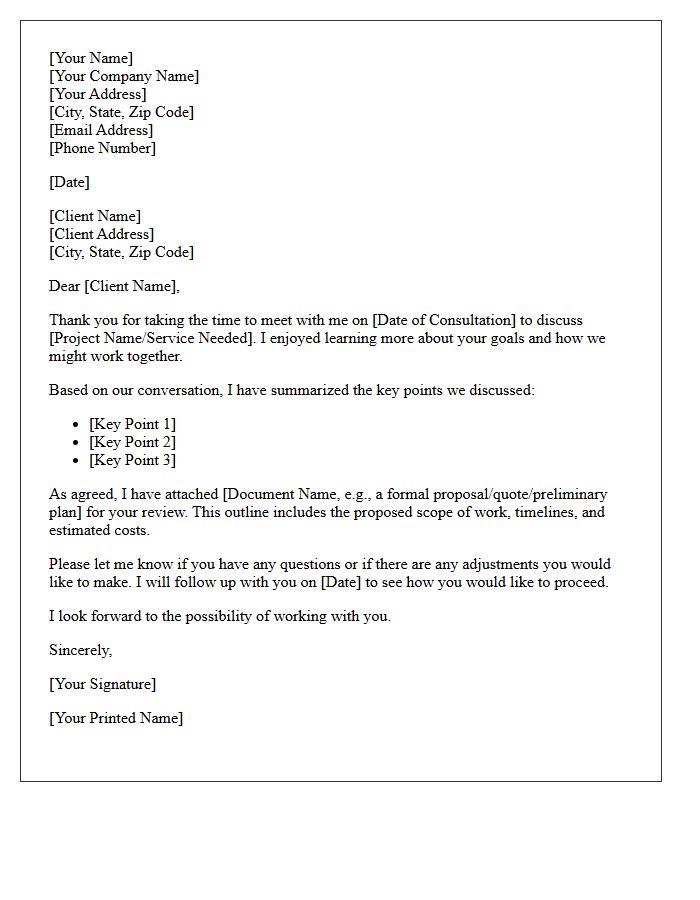 Initial Consultation Follow-Up Letter