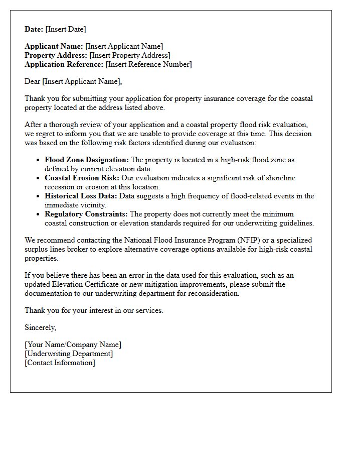 Coverage Declination Coastal Property Flood Risk Evaluation Letter