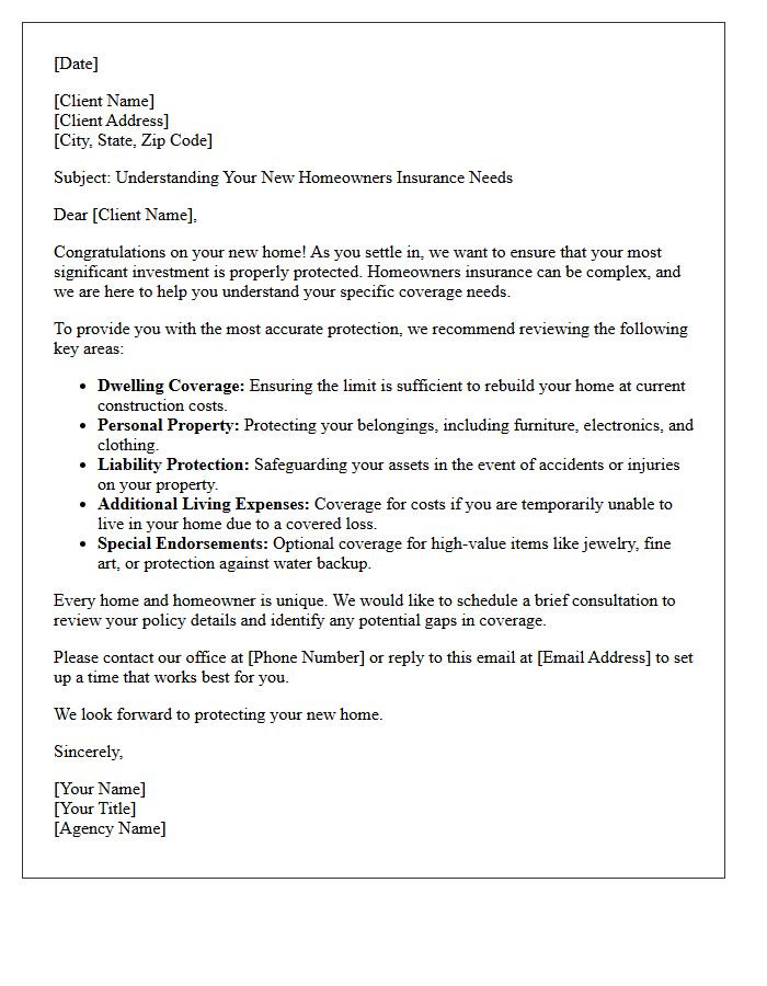 Understanding Your New Homeowners Insurance Needs Letter