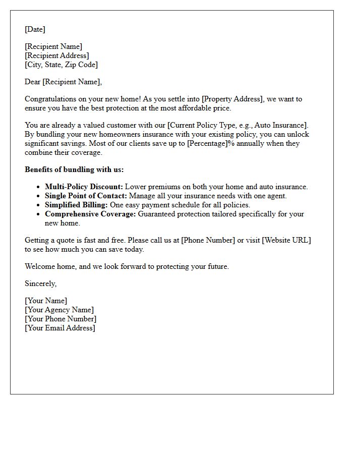 Bundle and Save on Your New Homeowners Insurance Letter
