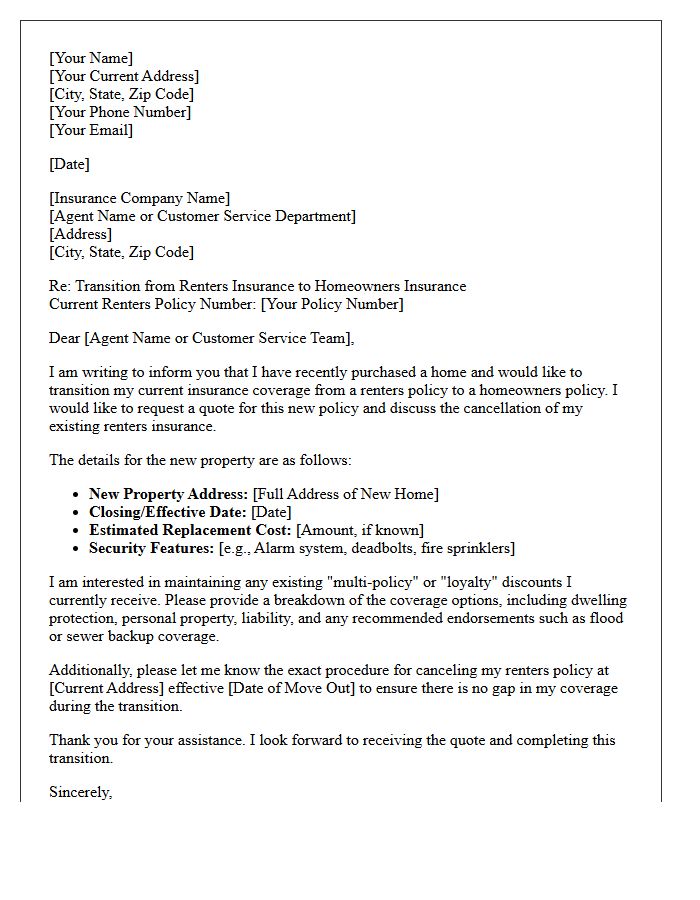 Navigating the Renters to Homeowners Insurance Transition Letter