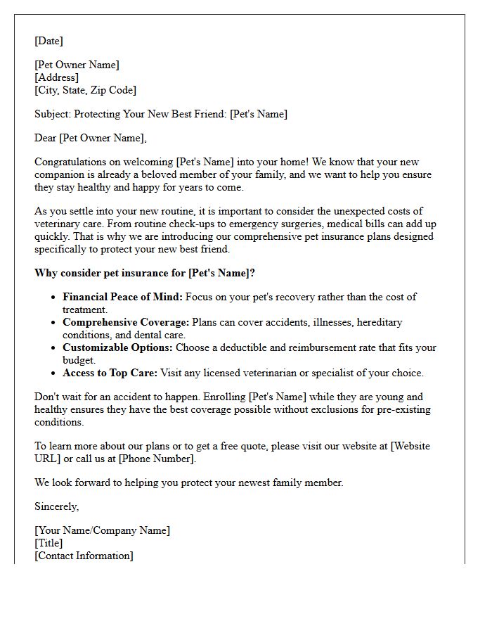 Protecting Your New Best Friend Pet Insurance Introduction Letter