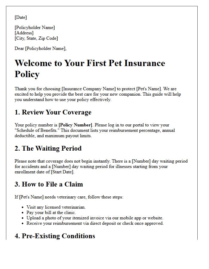 A Guide to Your First Pet Insurance Policy Introduction Letter