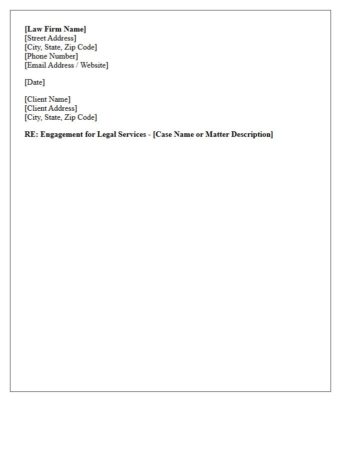 Law Firm Engagement Letter Header and Date