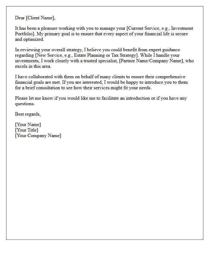 Financial Advisor Cross-Selling Referral Letter