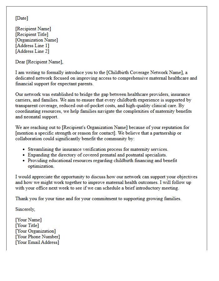 Childbirth Coverage Network Introduction Letter