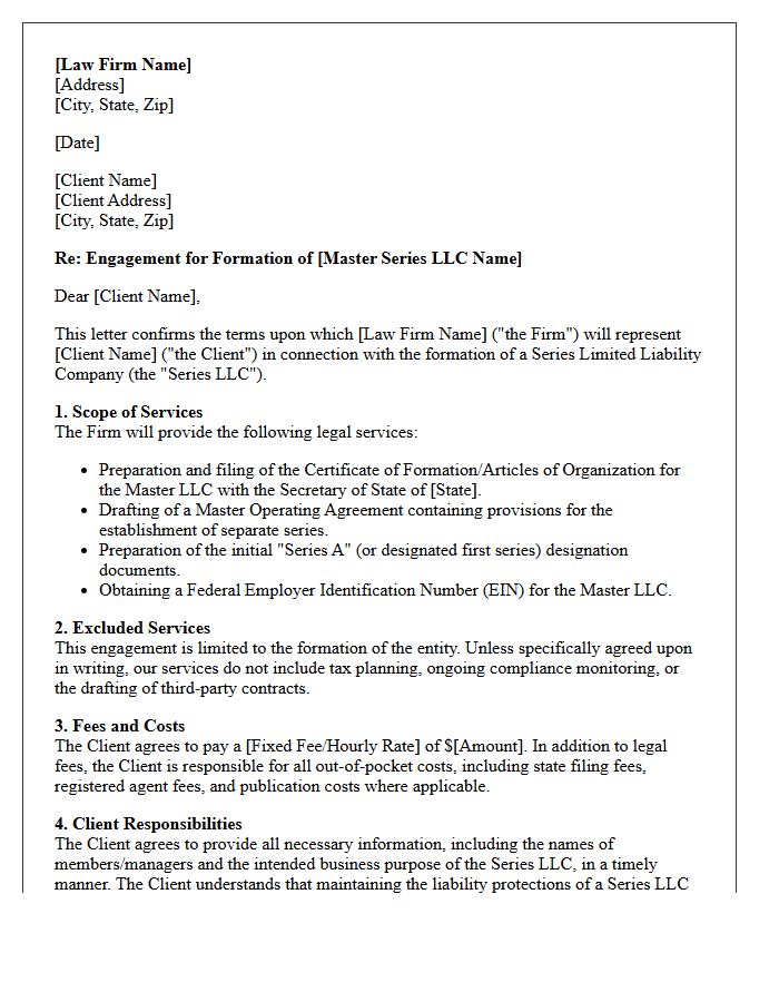 Series Limited Liability Company Formation Engagement Letter