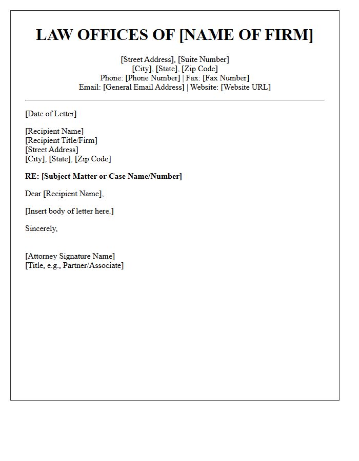 Law Firm Letterhead and Date of Letter