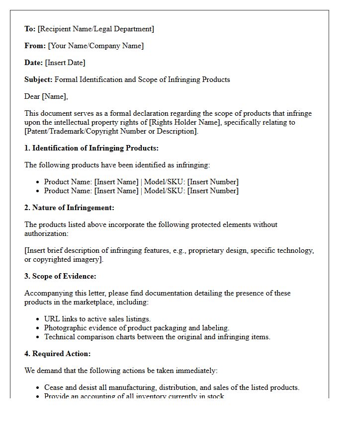 Scope of Infringing Product Documentation