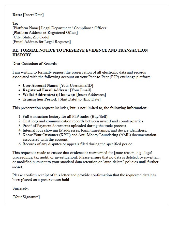 Peer-To-Peer Crypto Exchange History Preservation Letter