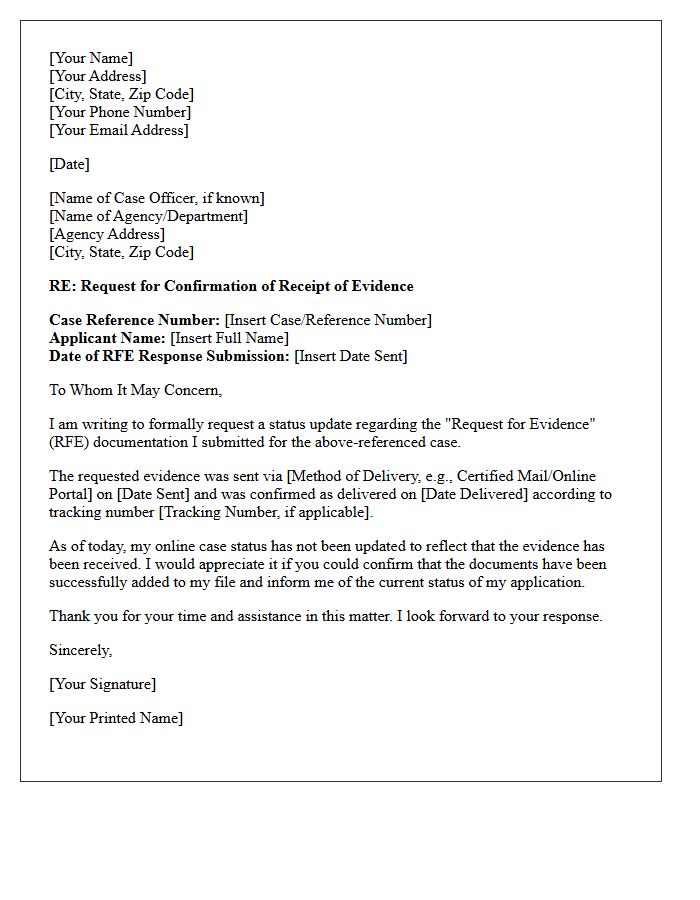 Request for Evidence Received Status Letter