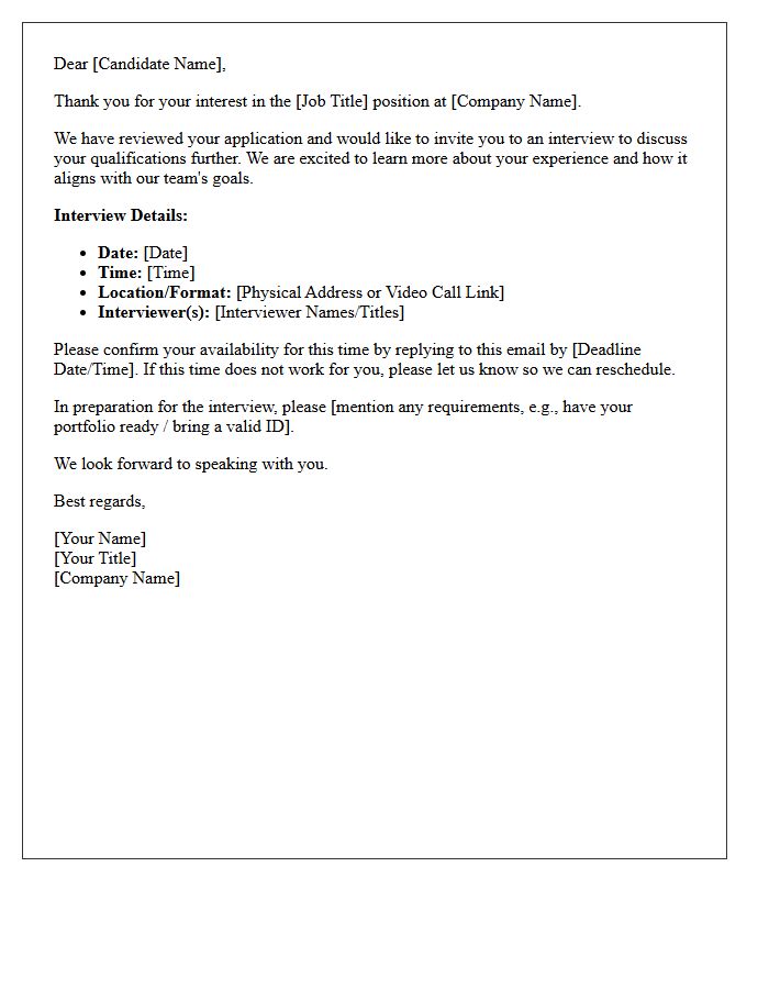 Interview Scheduled Status Update Letter