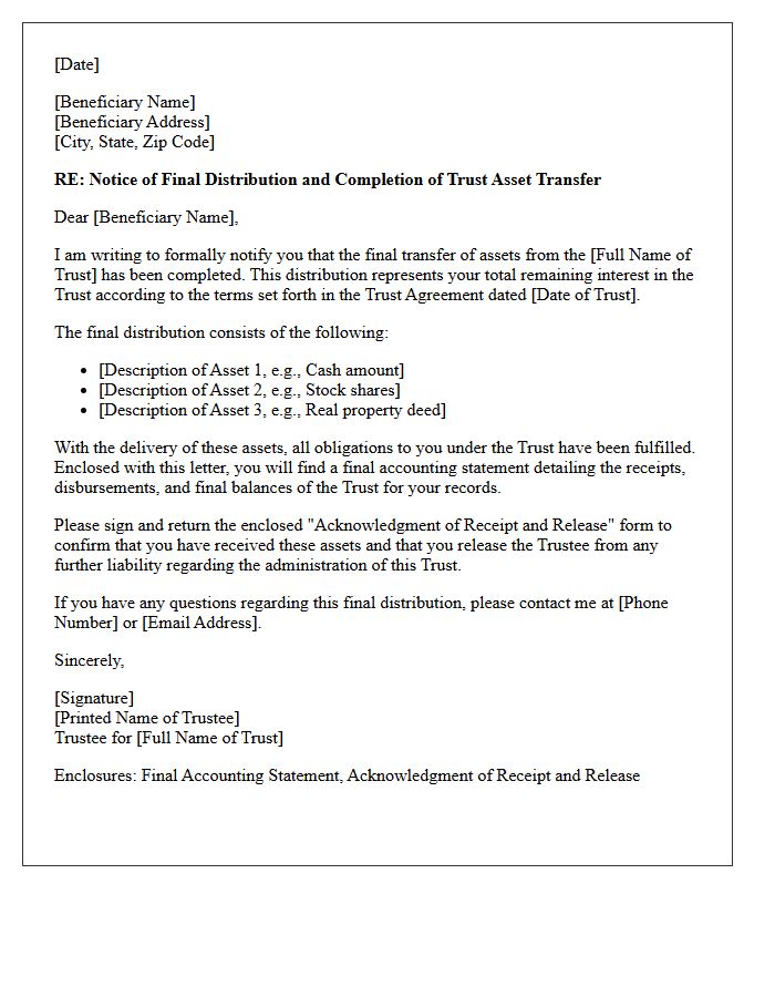 Final Trust Asset Transfer Completion Letter