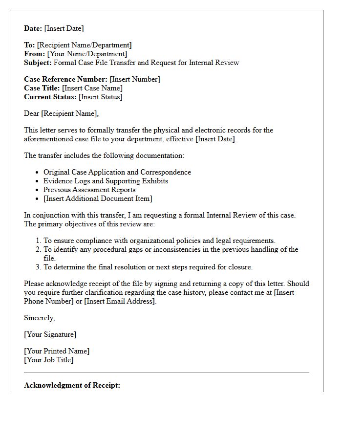 Case File Transfer and Internal Review Letter