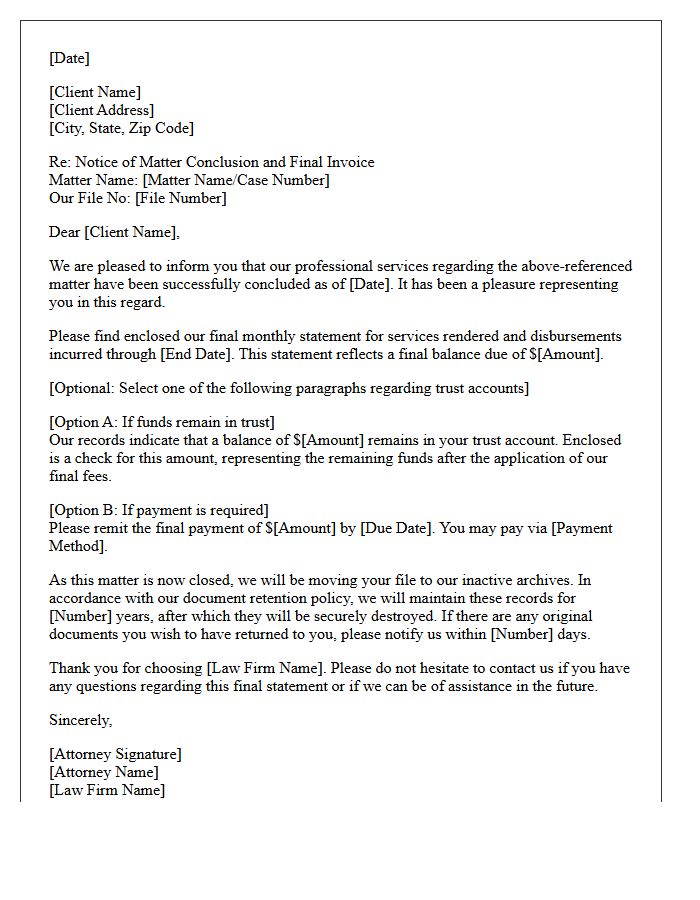 Final Matter Conclusion Monthly Billing Letter