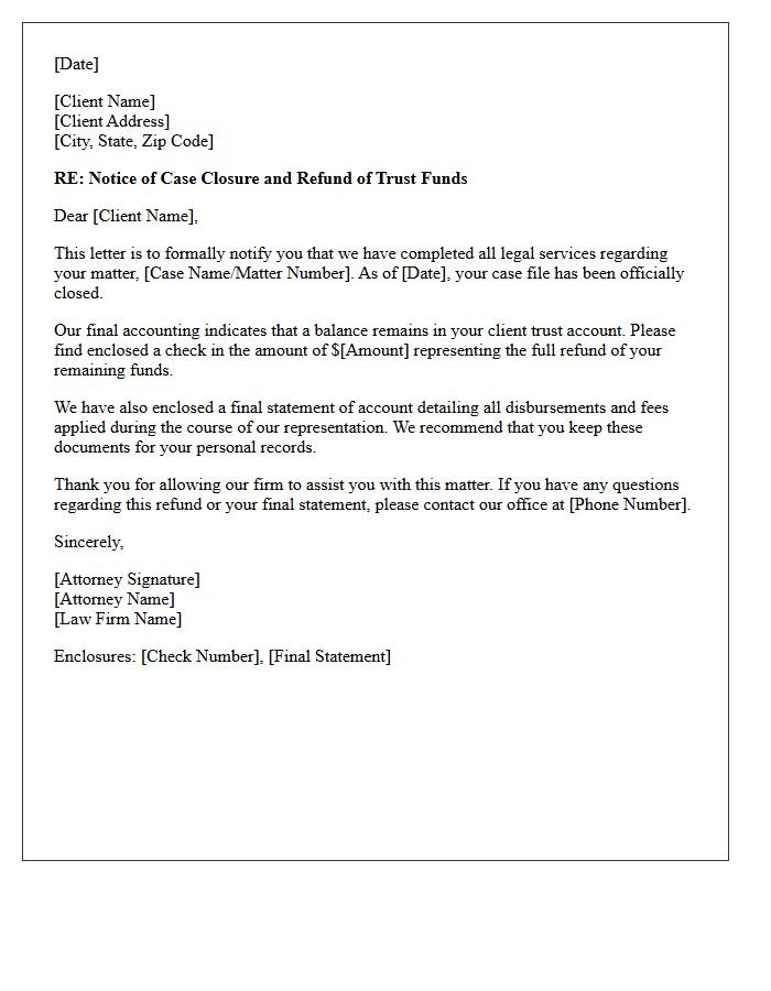 Final Case Closure Trust Refund Letter