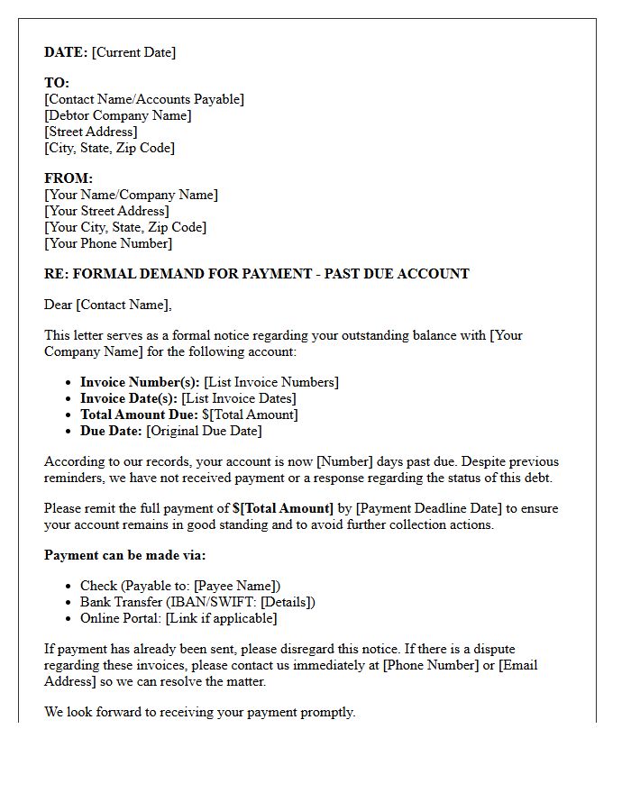 Commercial Debt Collection Notice Letter