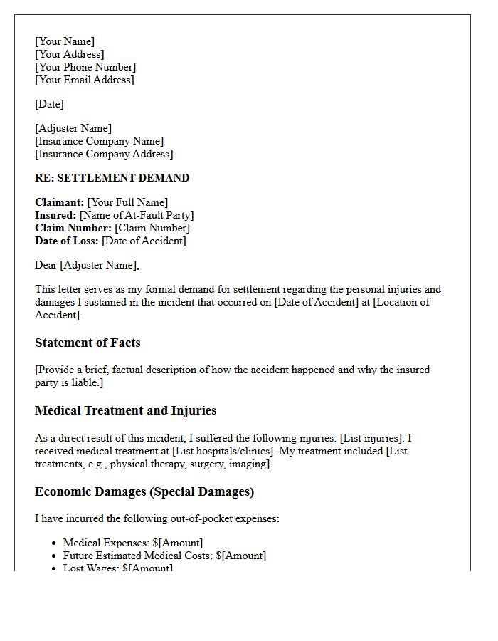 Personal Injury Final Settlement Demand Letter