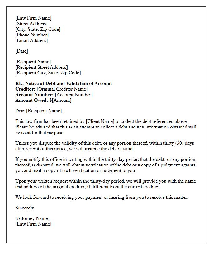 Law Firm Initial Communication Validation Letter